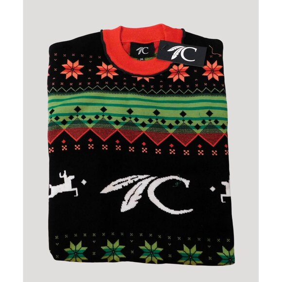 Choctaw Casino Christmas Sweater 2XL Red Green Black Reindeer Snowflake Cotton - Picture 5 of 12